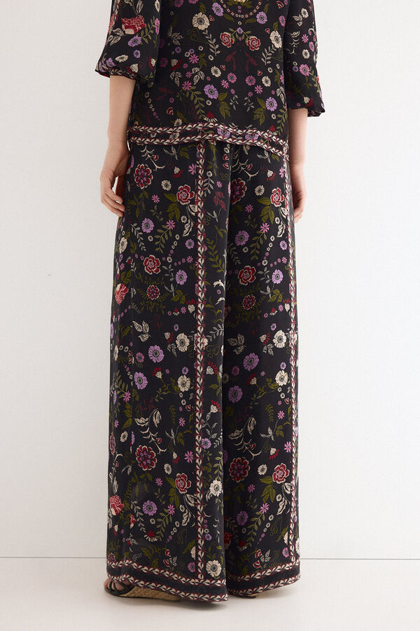 TFP by Tamara Falc&oacute; Printed fluid trousers Black