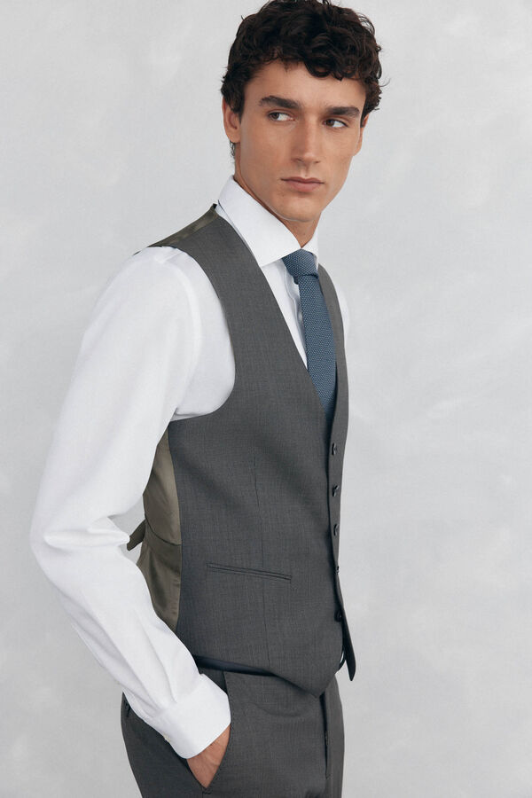 Pedro del Hierro Slim fit tan vest Beige
