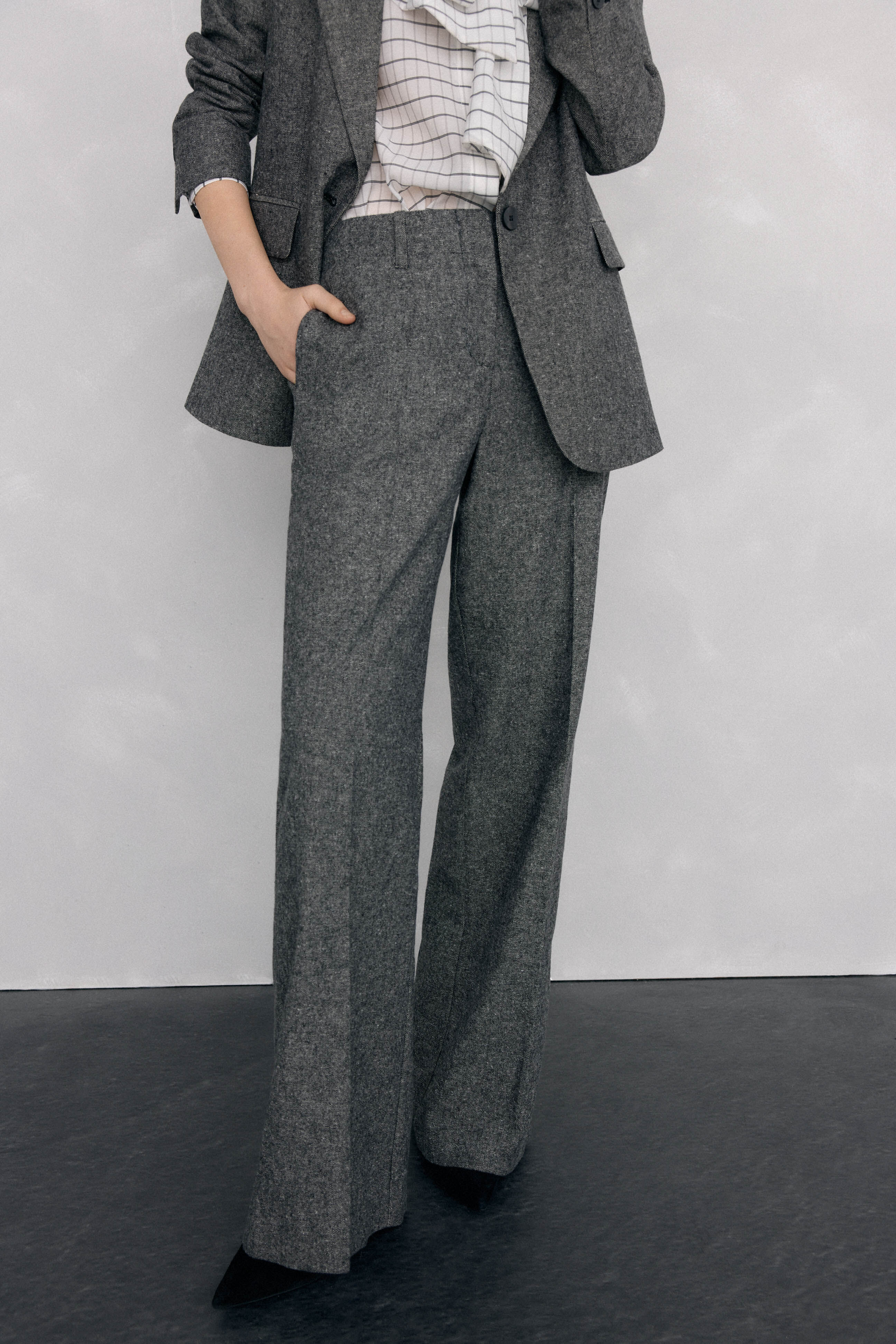 Pedro del Hierro Straight cheviot trousers