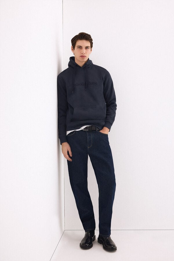 Pedro del Hierro Hooded logo sweatshirt Blue