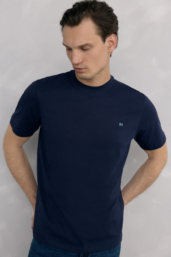 Pedro del Hierro Basic T-shirt Blue