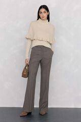 Pedro del Hierro Double jersey and cape garment with ruffle detail Ecru