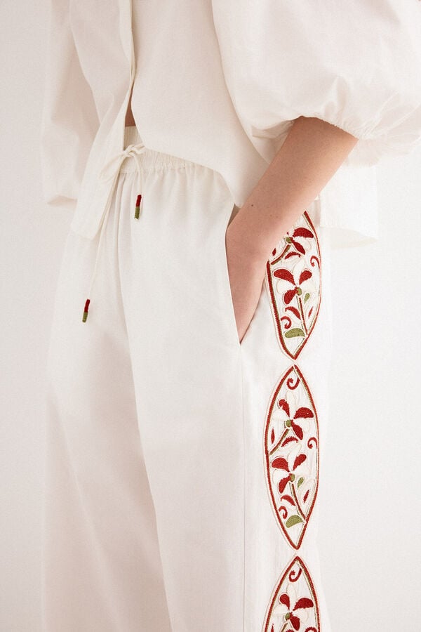TFP by Tamara Falc&oacute; Embroidered trousers Ecru
