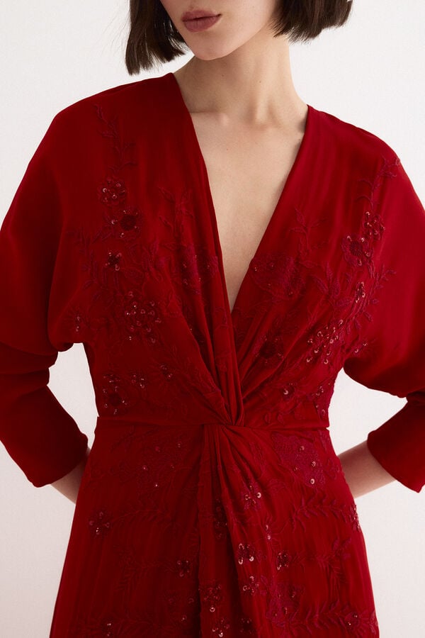 TFP by Tamara Falc&oacute; Embroidered dress Red