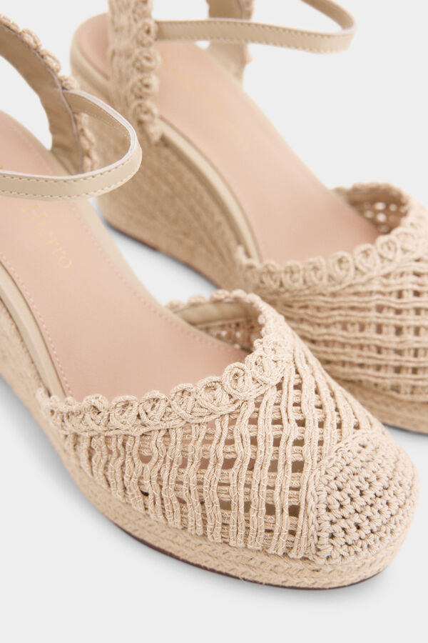 Pedro del Hierro Braided wedge espadrille Ecru