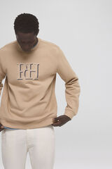 Pedro del Hierro Sweatshirt com logo frontal Beige