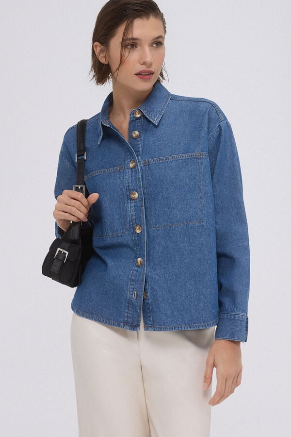 Pedro del Hierro Denim shirt Blue