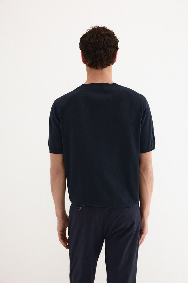 Pedro del Hierro Premium short sleeve cotton jersey T-shirt Blue