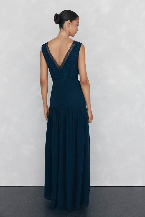 Pedro del Hierro Long fluid lace dress Blue