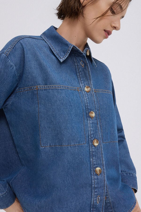 Pedro del Hierro Denim shirt Blue