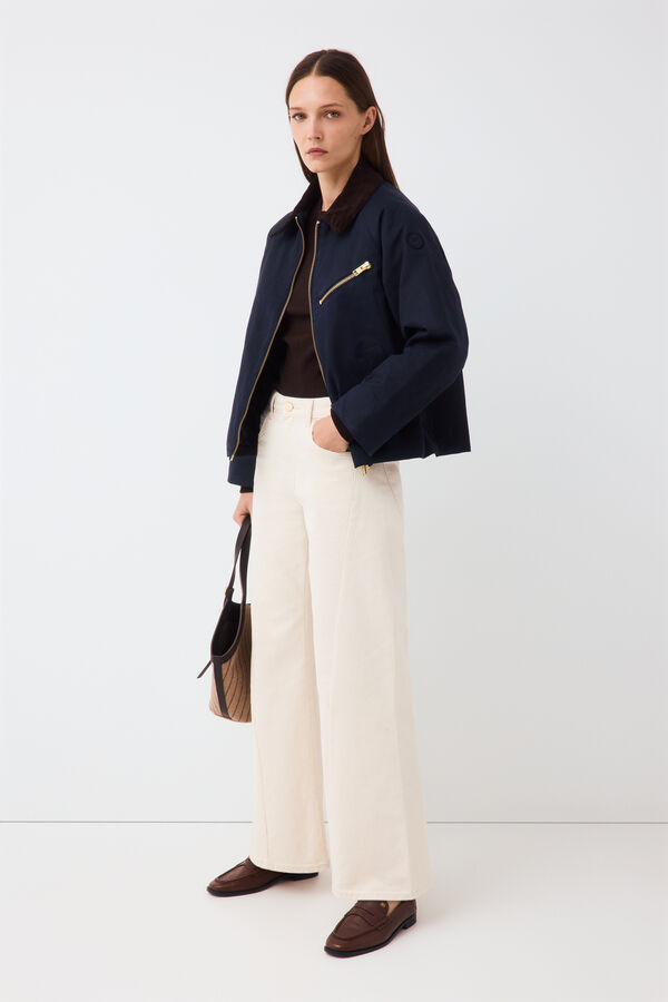 Pedro del Hierro Waxed short puffer parka Blue