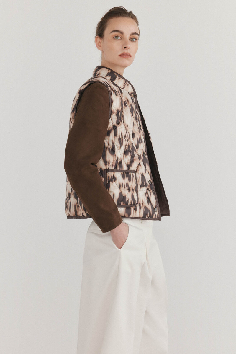 Cortefiel Chaleco estampado acolchado Venta caliente Ropa