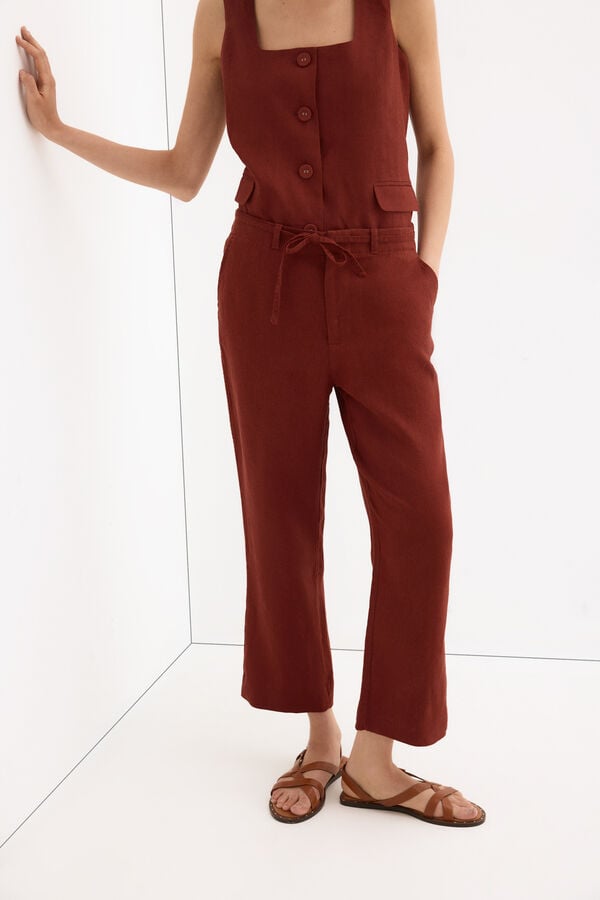 Pedro del Hierro Classic straight trousers Brown