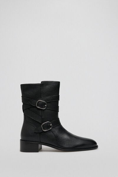 Pedro del Hierro Biker boot with buckles Black