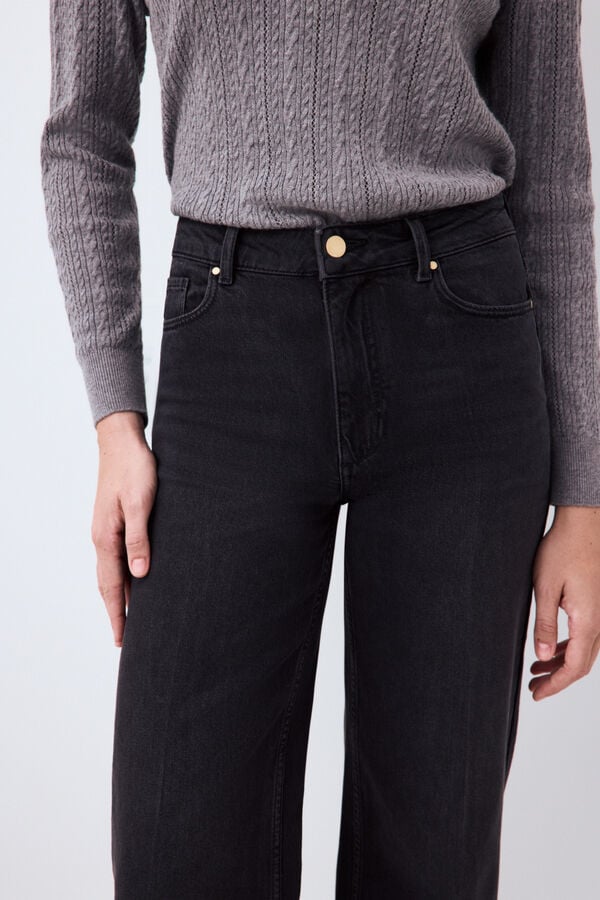 Pedro del Hierro Soft touch wide leg jeans Grey