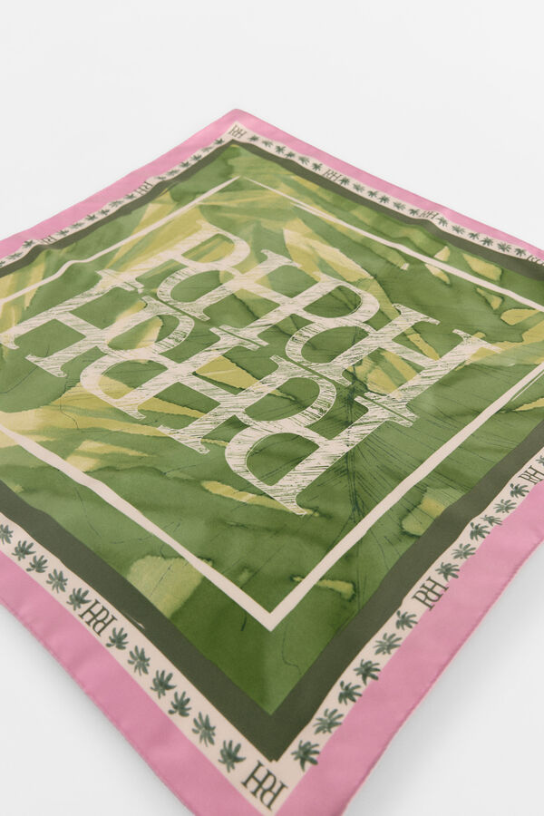 Pedro del Hierro Square printed foulard Green