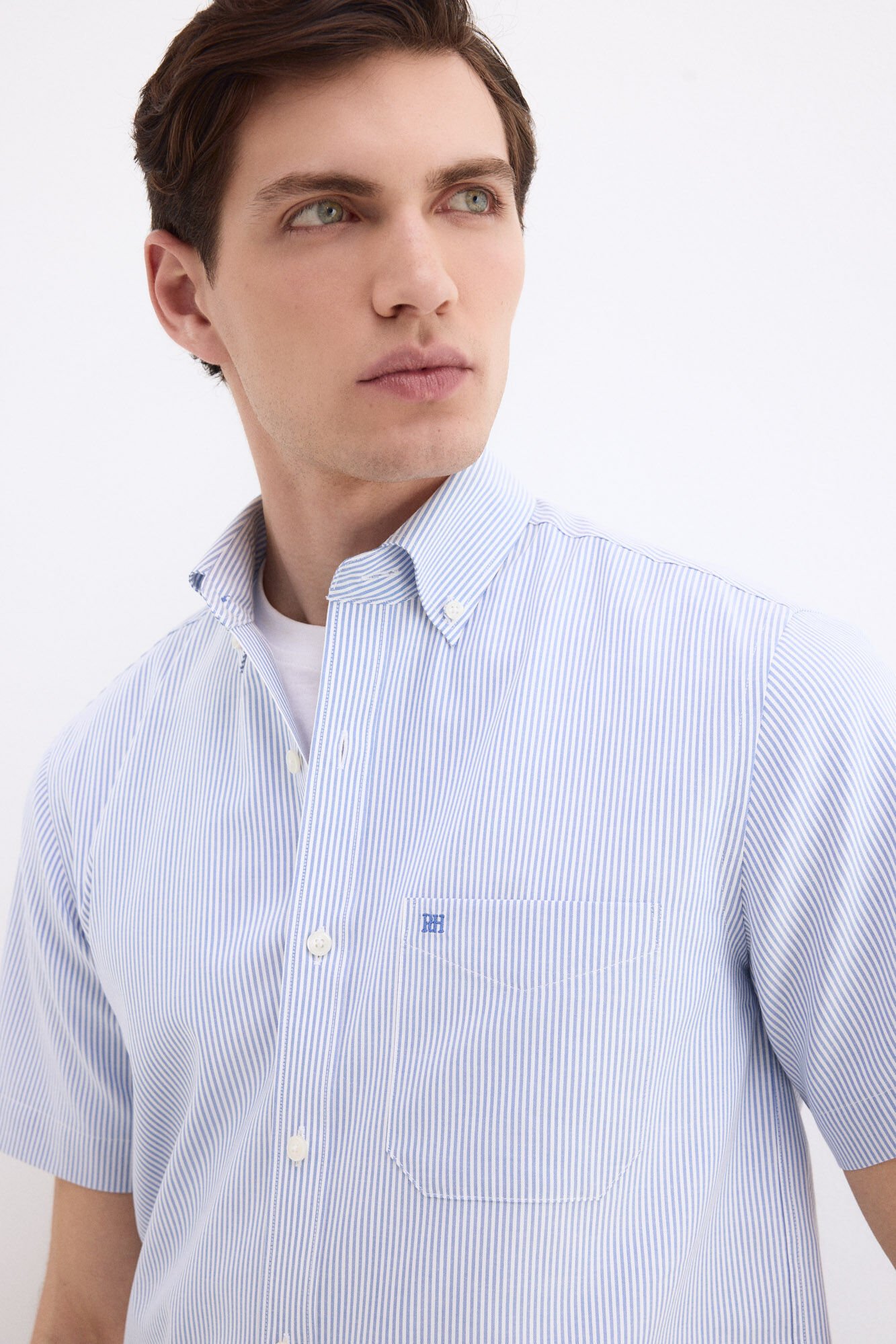 Pedro del Hierro Camisa non iron manga corta rayas
