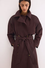 Pedro del Hierro Long plain trench coat Brown