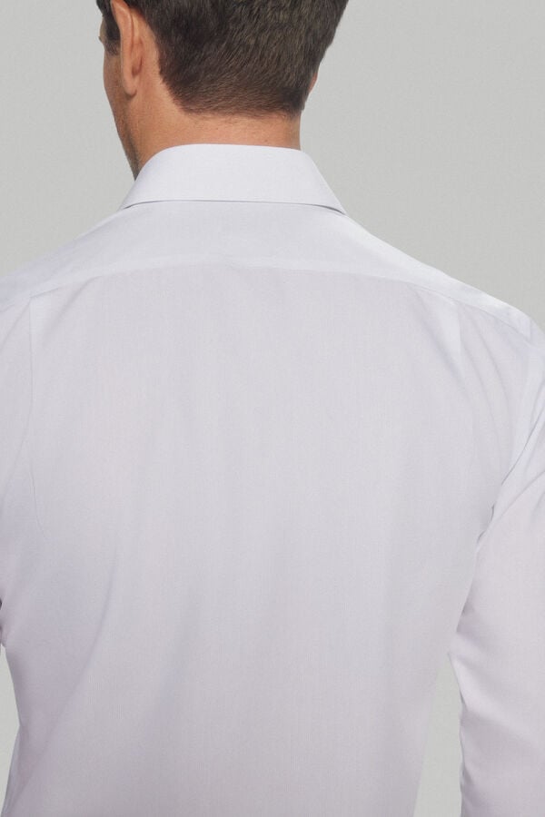 Pedro del Hierro Camisa vestir pinpoint liso non iron + antimanchas Blanco