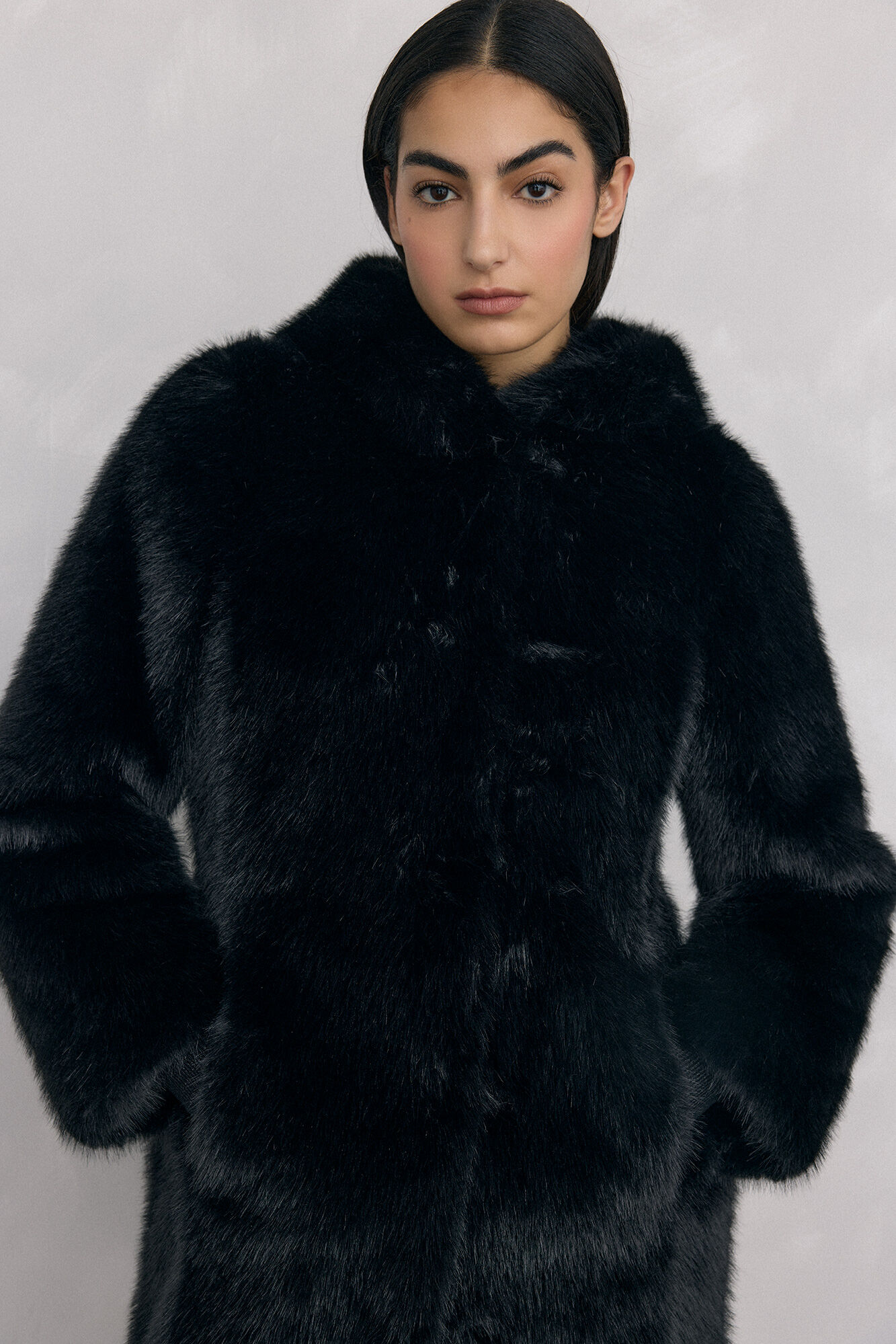 Pedro del Hierro Long faux fur coat