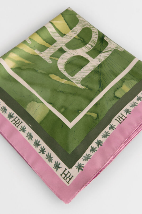 Pedro del Hierro Square printed foulard Green