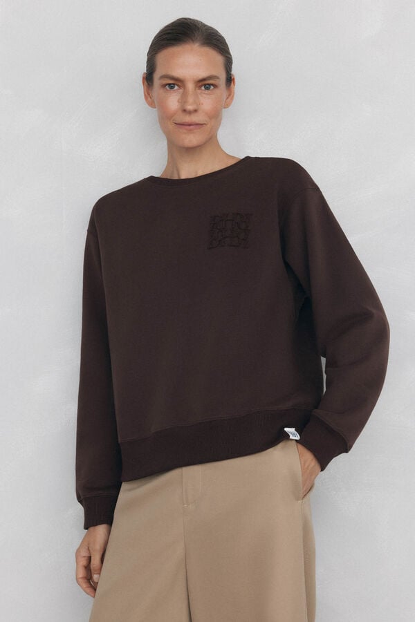 Pedro del Hierro Towel logo sweatshirt Brown
