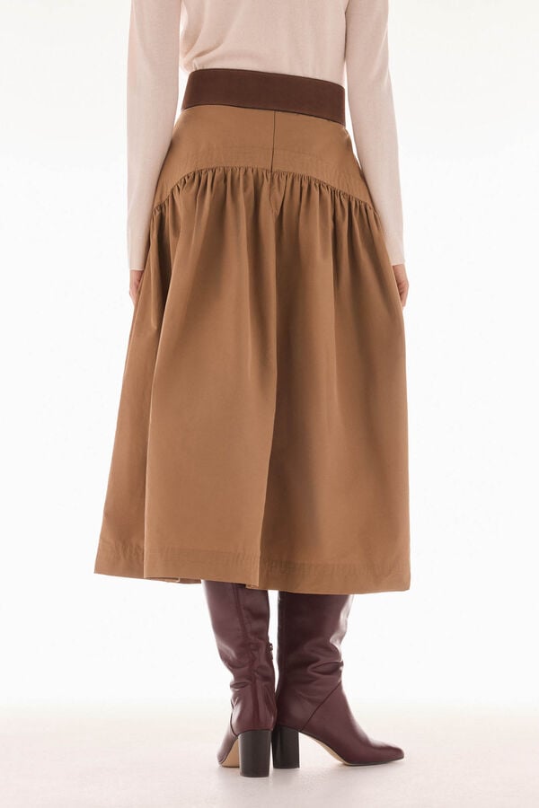 TFP by Tamara Falcó Falda tafeta abullonada Beige