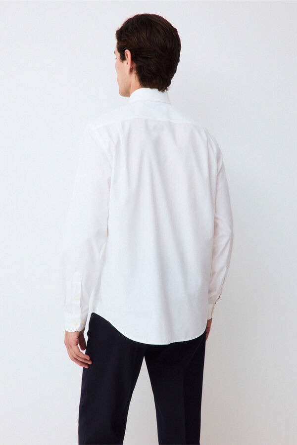Pedro del Hierro Non-iron + anti-stain structure dress shirt White