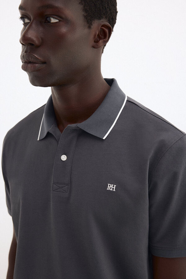 Pedro del Hierro Basic pique polo shirt Grey