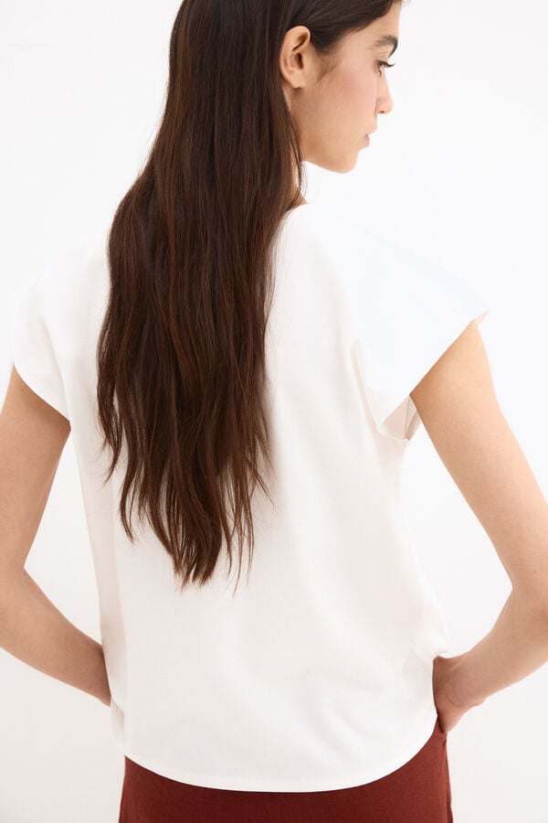 Pedro del Hierro Short sleeve T-shirt with logo on the leg White