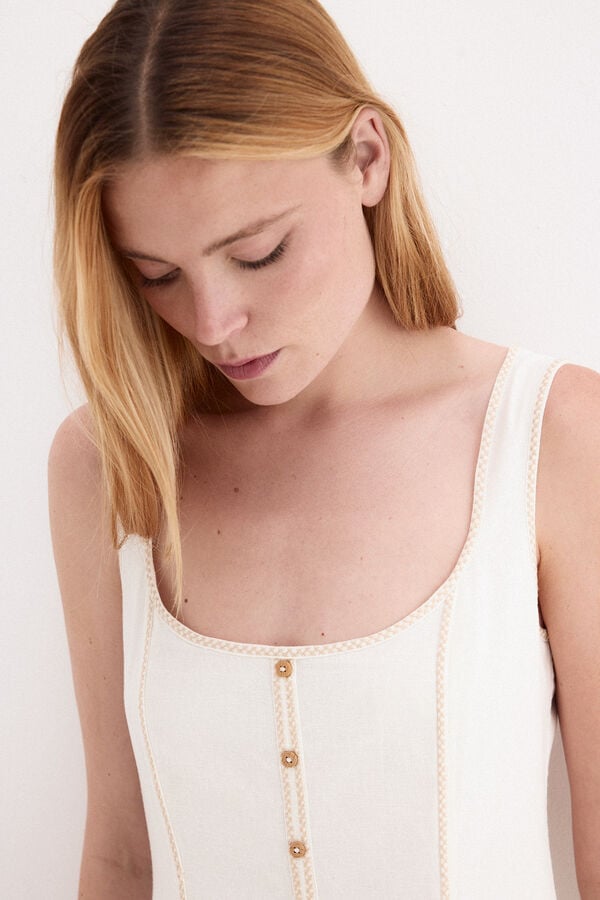 Pedro del Hierro Sleeveless dress with buttons White