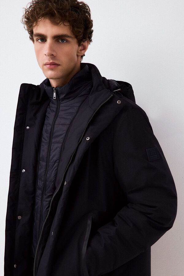 Pedro del Hierro Long technical parka Blue