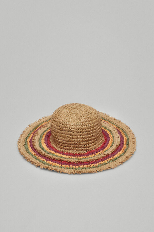 Pedro del Hierro Sombrero de playa rayas Beige