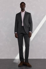 Pedro del Hierro Grey bi-stretch slim fit structured trousers Grey