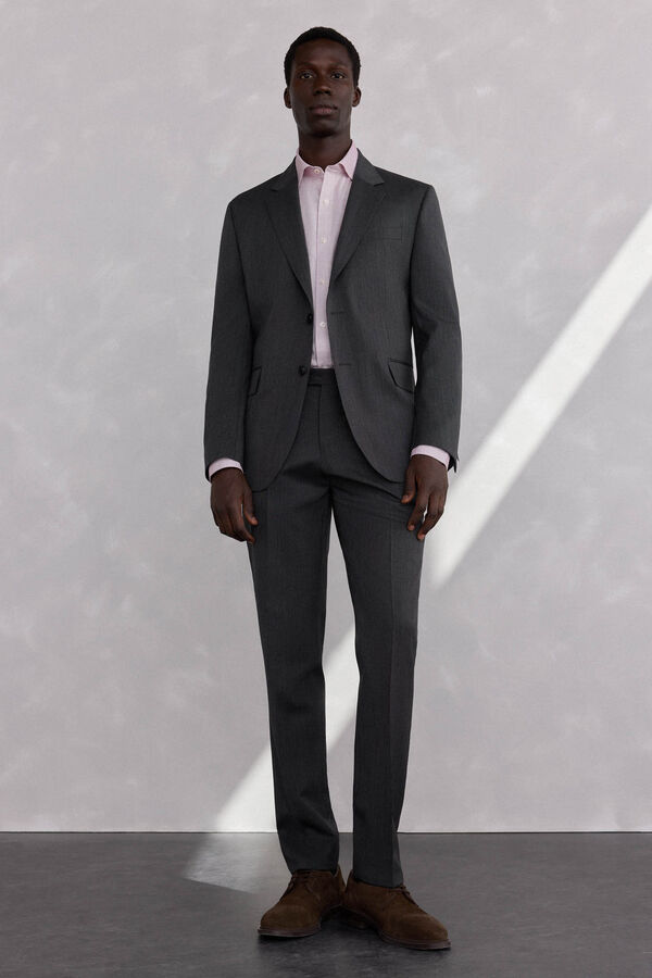 Pedro del Hierro Grey bi-stretch slim fit structured trousers Grey
