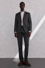 Pedro del Hierro Grey bi-stretch slim fit structured trousers Grey