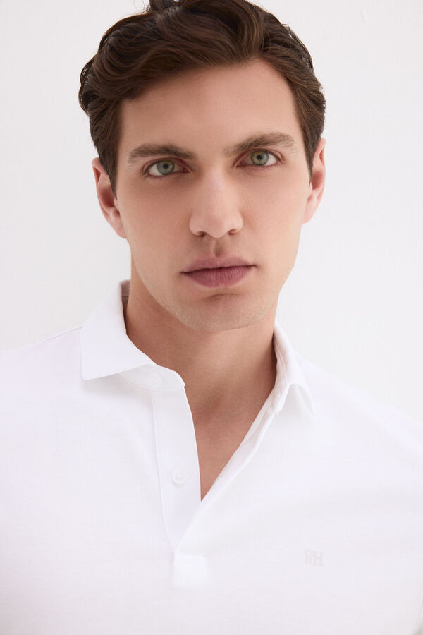Pedro del Hierro Mercerized polo shirt White
