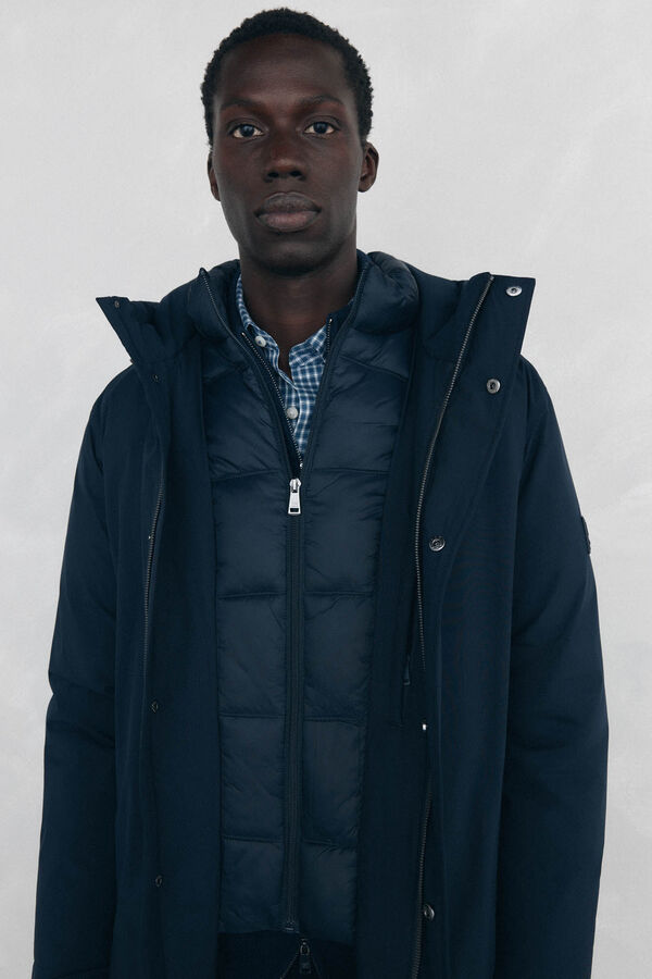 Pedro del Hierro Short hooded parka Blue