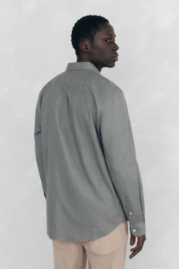 Pedro del Hierro Camisa Tencel lisa mesclada Verde