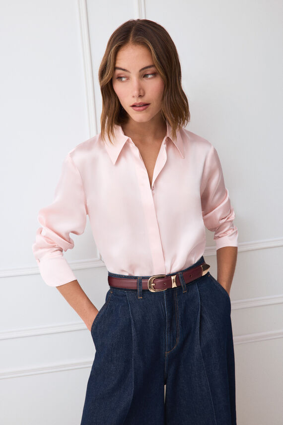 Camisa seda lisa