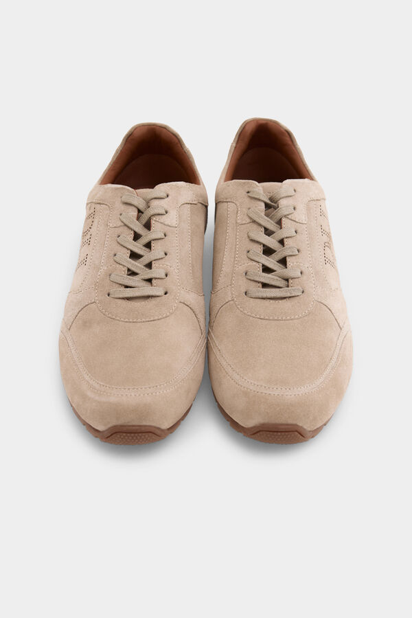 Pedro del Hierro Leather sneaker Beige