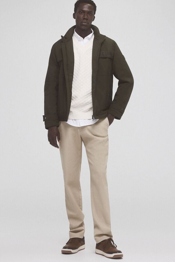 Pedro del Hierro Jacket with detachable hood Green