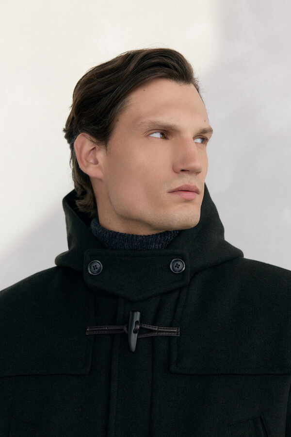 Pedro del Hierro Sobretudo de lã com alamares Verde