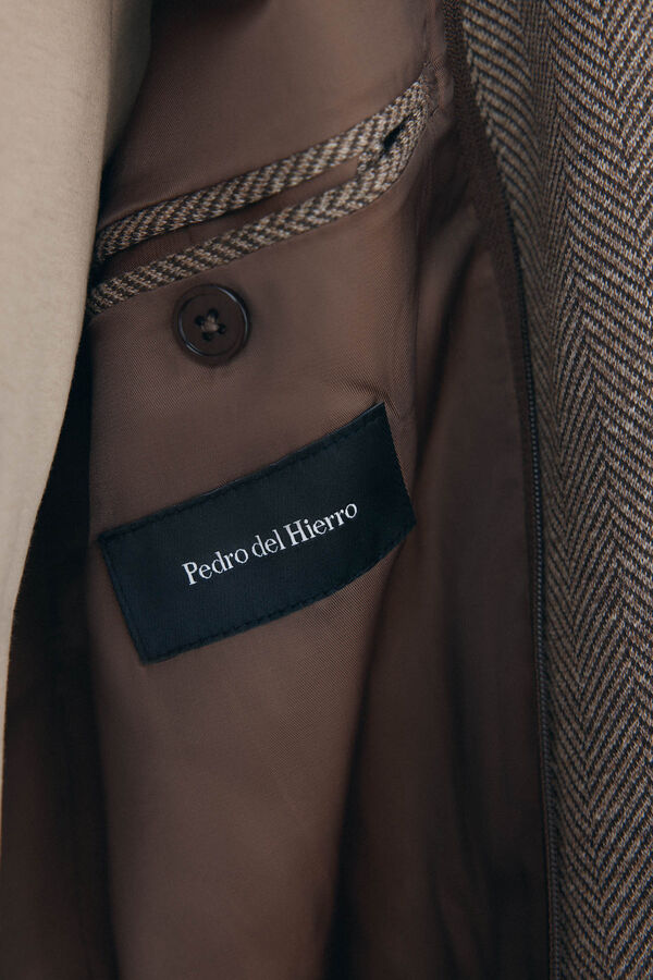 Pedro del Hierro herringbone jersey-knit with removable lining Brown
