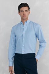 Pedro del Hierro Plain non-iron Oxford shirt Blue