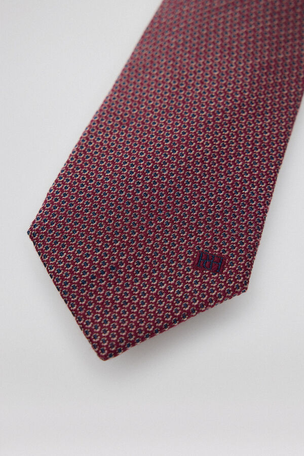 Pedro del Hierro Natural silk tie Burgundy