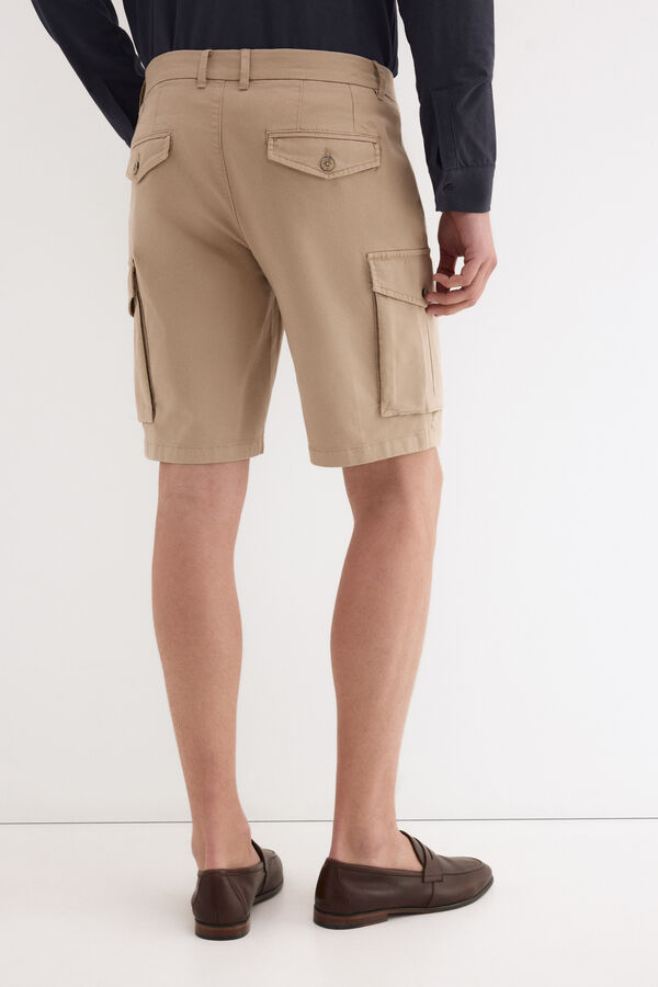Pedro del Hierro Textured cargo Bermuda shorts Beige