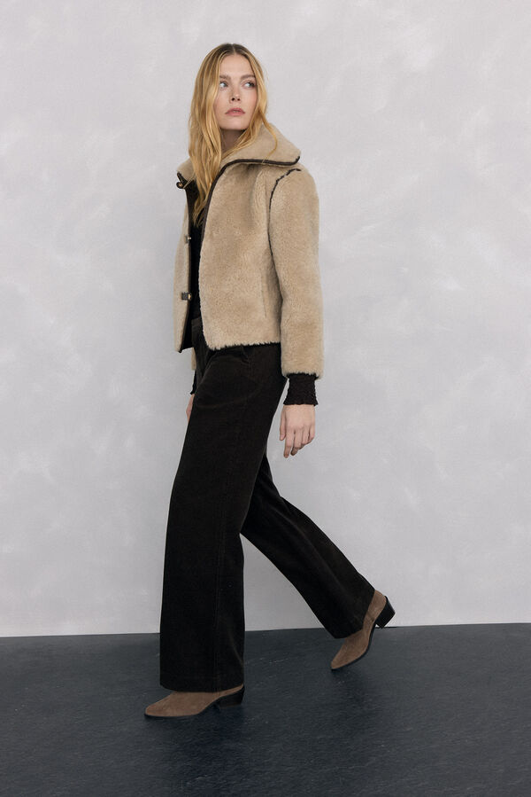 Pedro del Hierro Calças de veludo clássicas de perna larga Verde