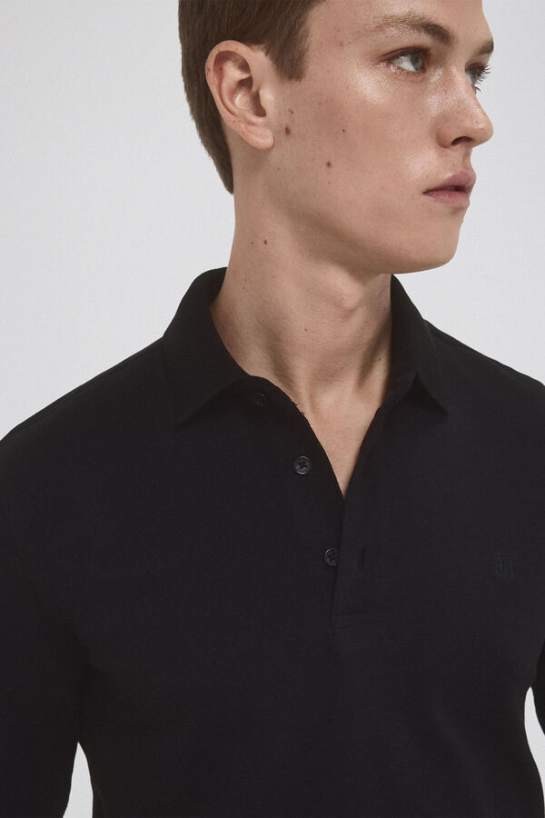 Pedro del Hierro Long-sleeved polo shirt  Black