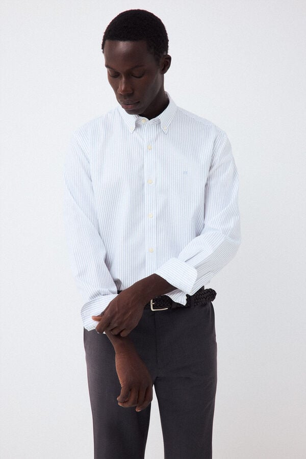 Pedro del Hierro Striped shirt Blue